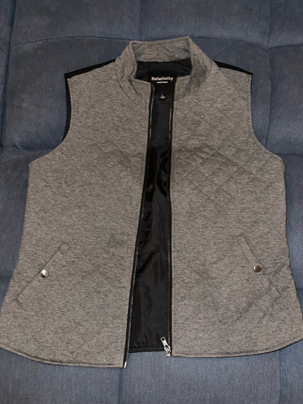 Relativity Men's Heather Gray Quilted Lightweight Vest